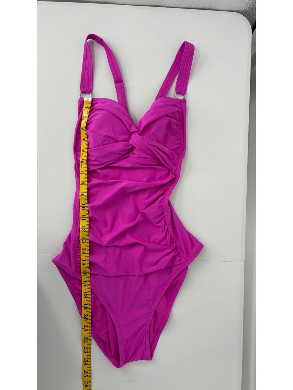 DKNY Women's Pink One-Piece Swimsuit with Adjustable Straps Size L/G - Picture 5 of 6